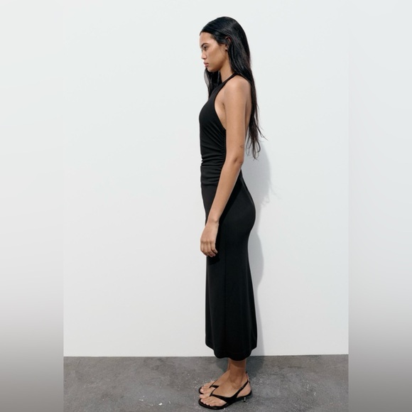 ZARA OPEN BACK HALTER DRESS SIZE L - Picture 3 of 14
